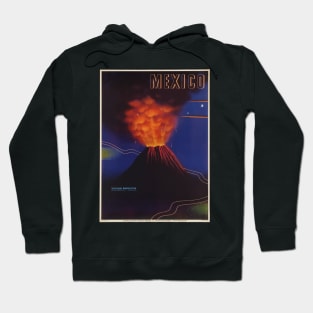 Vintage Mexico Travel Poster - Volcano Hoodie